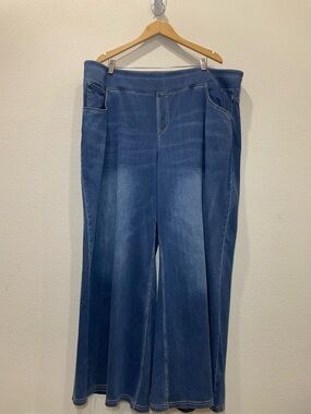 Halara Flex High Waisted Baggy Wide Leg Plus Size Jeans Royal Blue Denim 3X